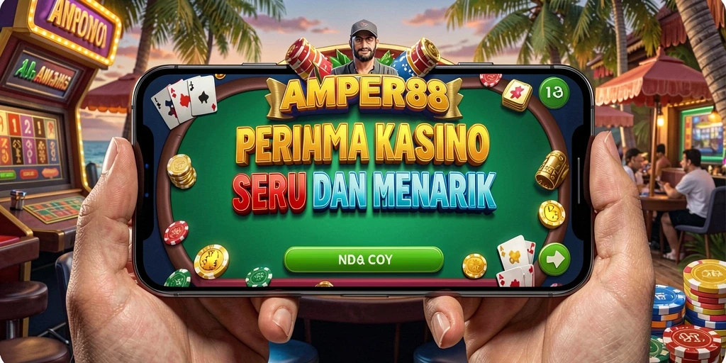 Tampilan layar permainan Kasino yang mengasyikkan di AMPER88.