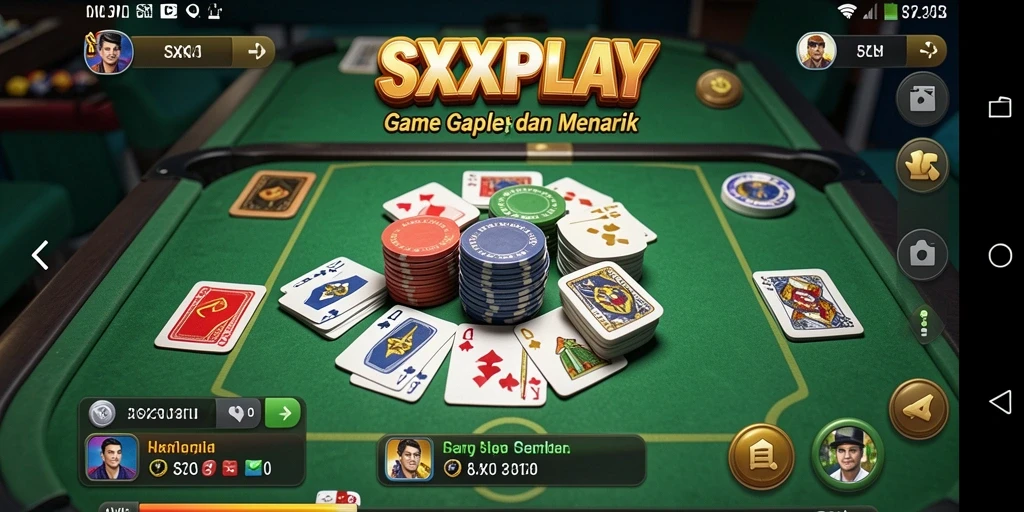 Tampilan gameplay seru SXXPLAY dalam permainan Gaple.